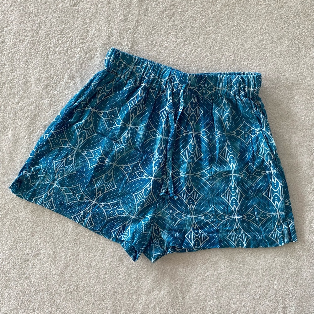 Hurley Teal Geometric Print Shorts